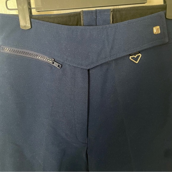 Vintage Obermeyer Pants Womens 12R Blue Stirrup Ski Snow Wool Blend Stretch - Picture 2 of 16
